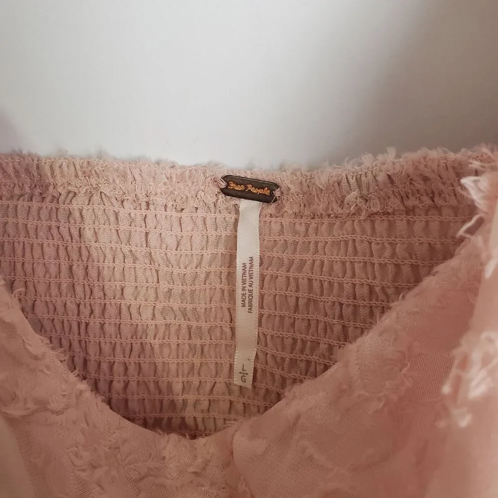 Free People Castille Textured Blush Tank Top Size Large